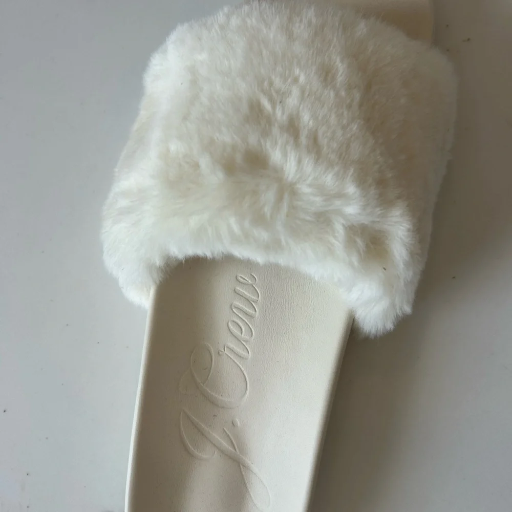 J. Crew Pacific fluffy-strap slides size 11 new in box